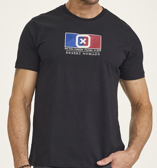 CAMISETA REGULAR MEIA MALHA PENTEADA BORDADA 192296 - 0002-PRETO