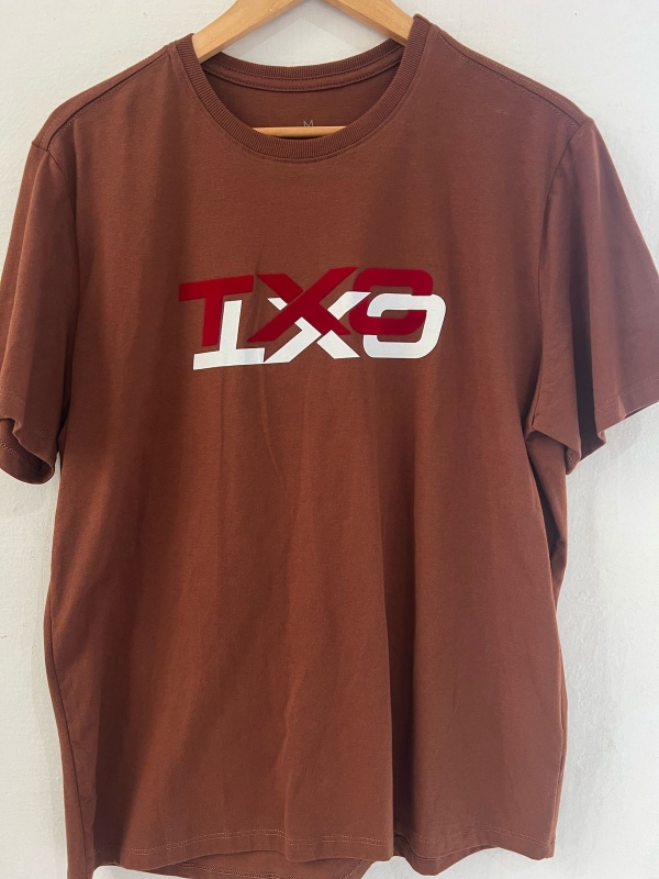 CAMISETA REGULAR MEIA MALHA PENTEADA ESTAMPADA 192327 - 0036-MARROM