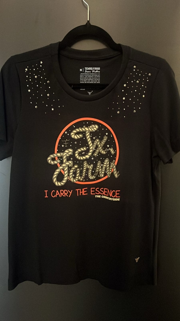 T-SHIRT FEMININA - NOSSOS RASTROS - CF207- PRETO TEXAS FARM