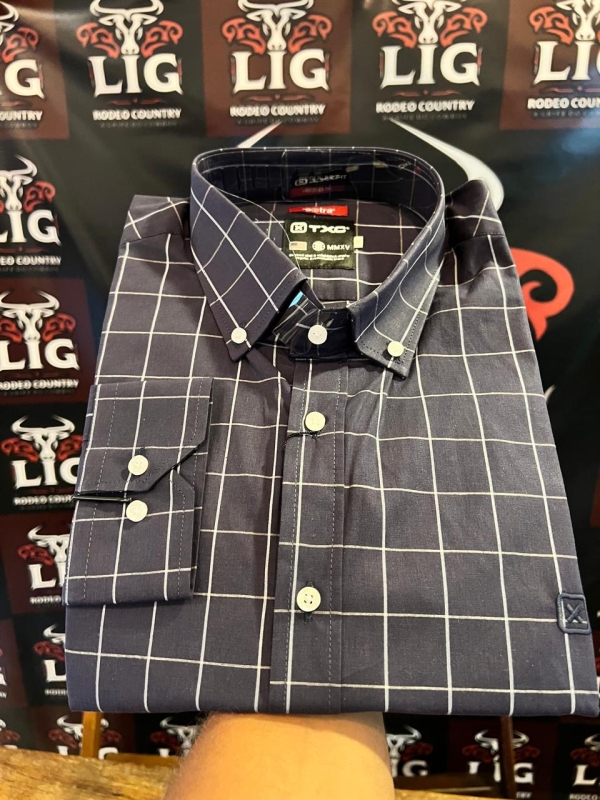 CAMISA EXTRA ML REGULAR BORDADA 29150L - 0065-XADREZ - Imagem 2