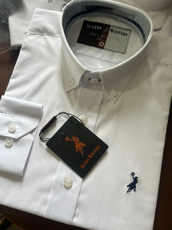 CAMISA M/L AUSTIN WESTERN MANGA LONGA BRANCO 85