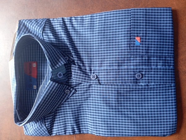 CAMISA MANGA CURTA XADREZ AZUL ESCURO Smith brothers
