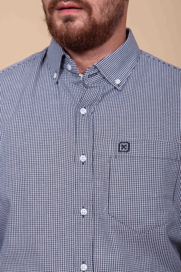 CAMISA REGULAR TRICOLINE BORDADA 2768L - 0002-PRETO - Imagem 2