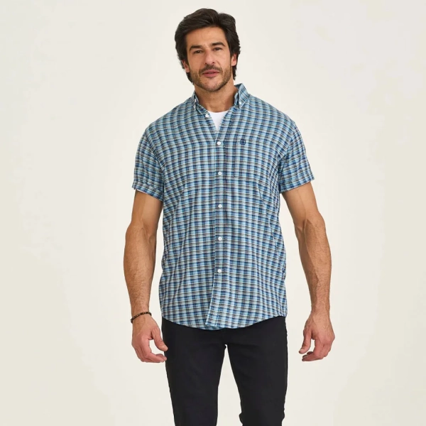 CAMISA REGULAR OXFORDINE BORDADA 29248C - 0065-XADREZ TXC