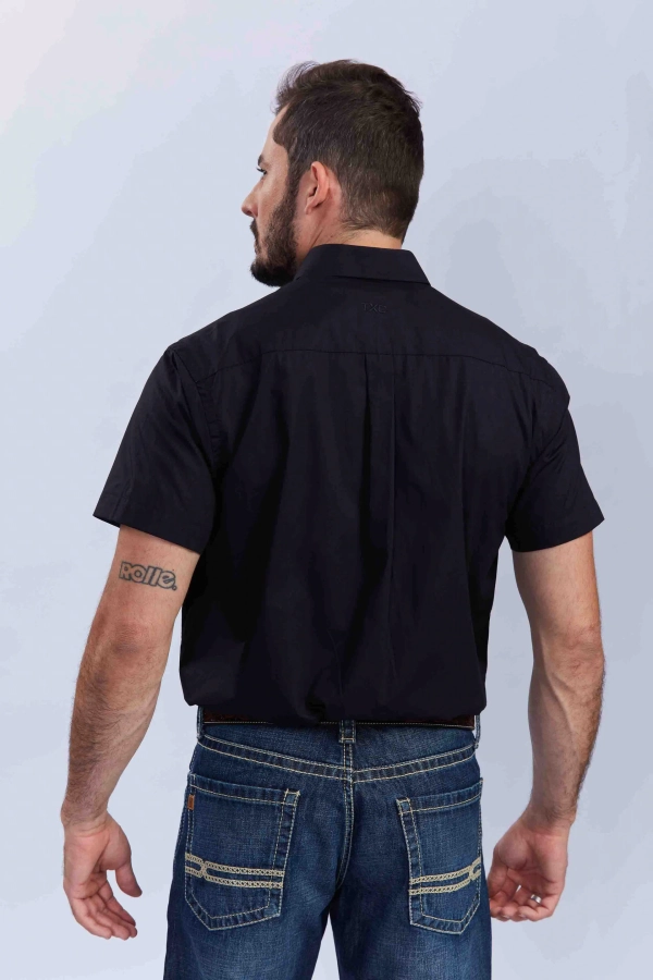 CAMISA REGULAR TRICOLINE BORDADA 2694C - 0002-PRETO TXC - Imagem 2
