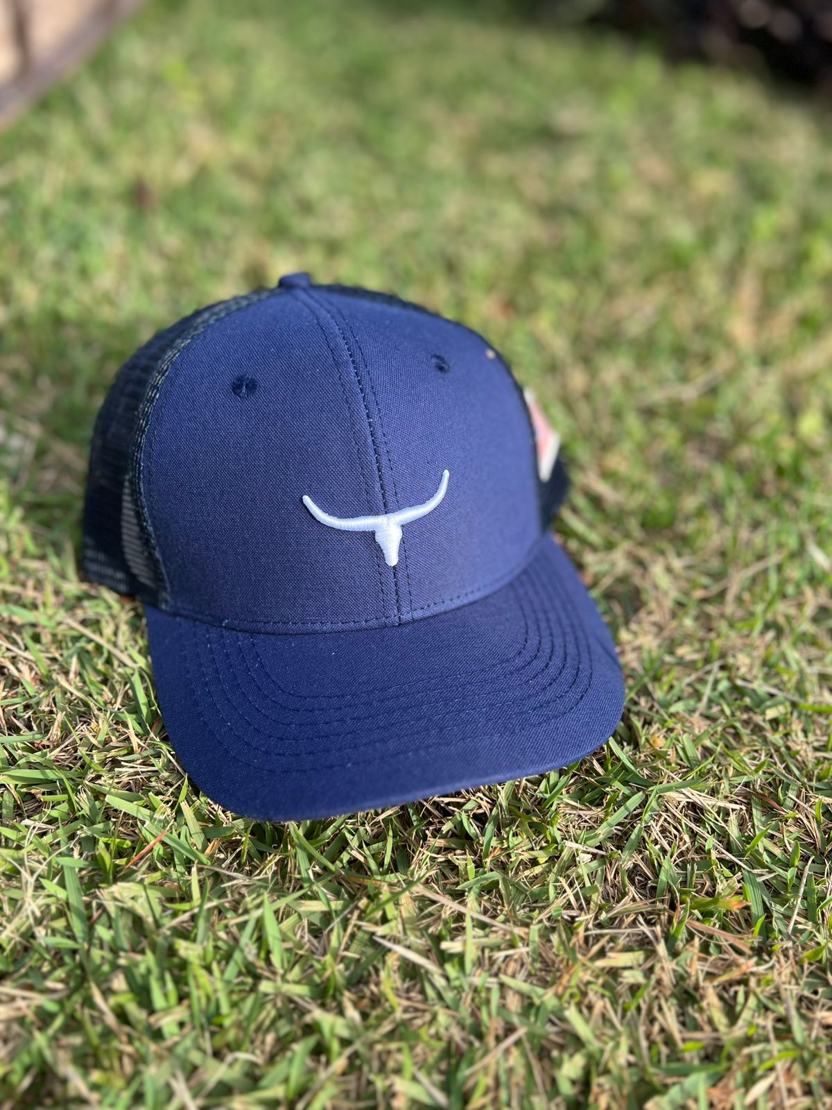 BM2781 BONE AZUL LOGO BRANCO/TELA AZUL