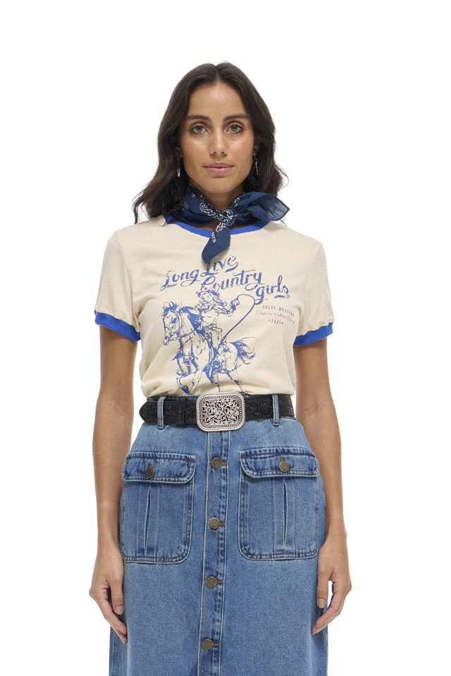 TS108 - T SHIRT FEMININA LONG LIVE COUTRY GIRLS