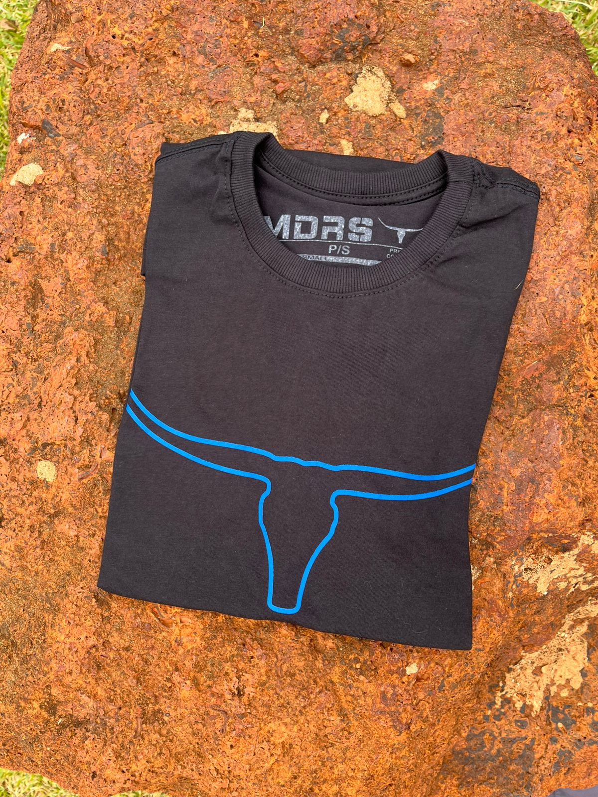 CAMISETA ET PRETO SILK LONGHORN AZUL MC872