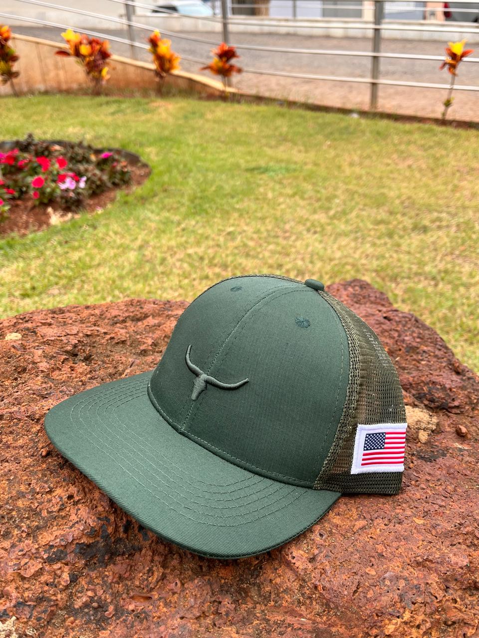 BONE004 VERDE ESCURO/LOGO VERDE MUSGO/TELA VERDE