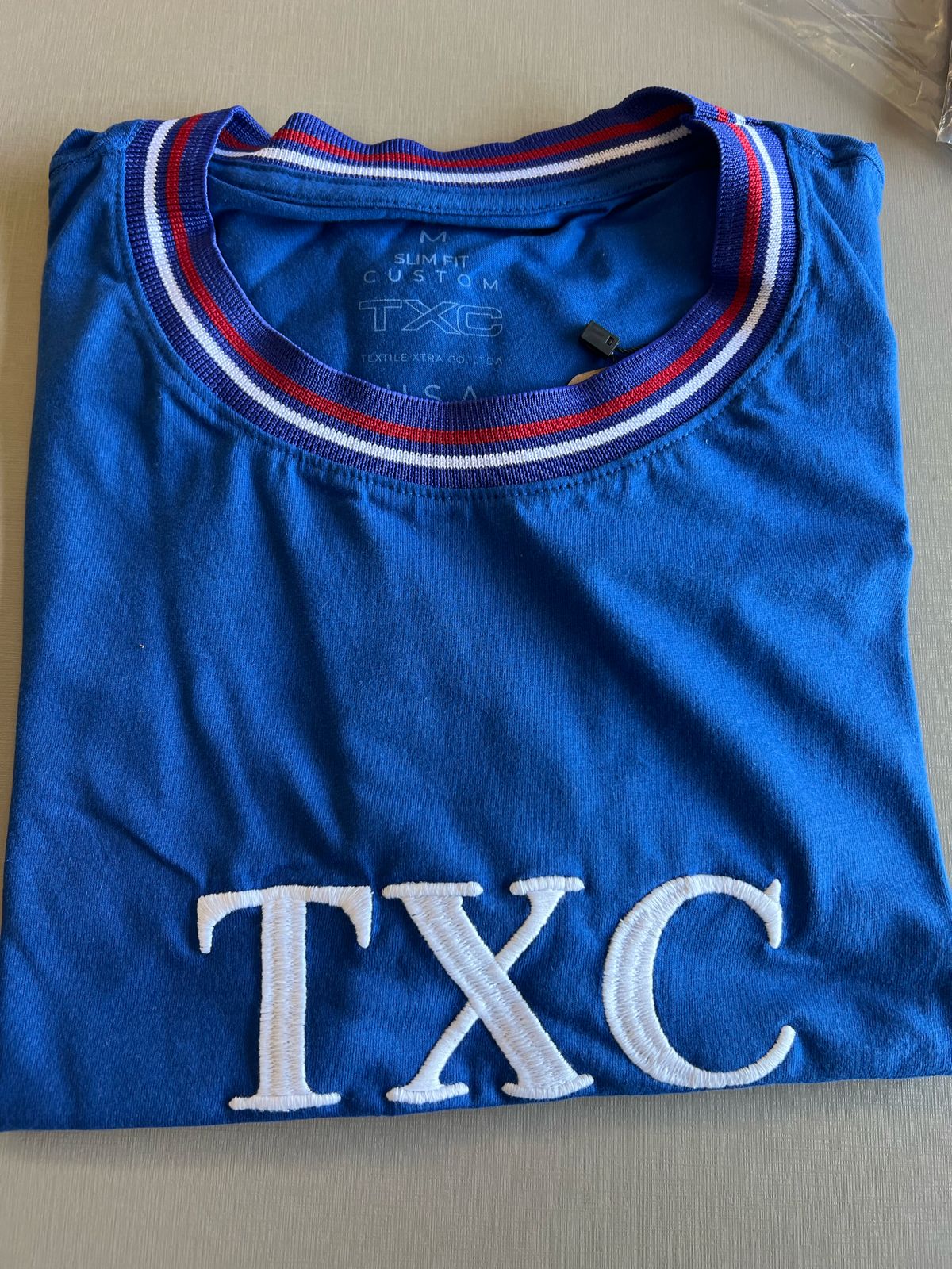 CAMISETA CUSTOM MC BORDADA 50806 - 0001-AZUL