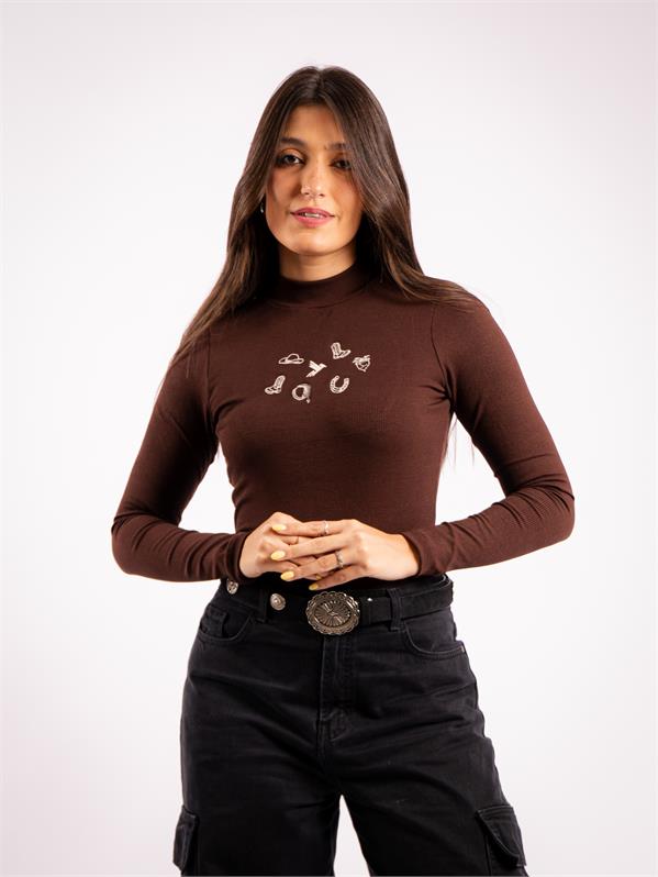 BLUSA ML GOLA ALTA TKF 01683