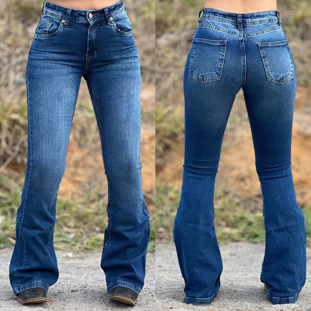 CALÇA FLARE PESPONTO DUPLO BARRA 6965