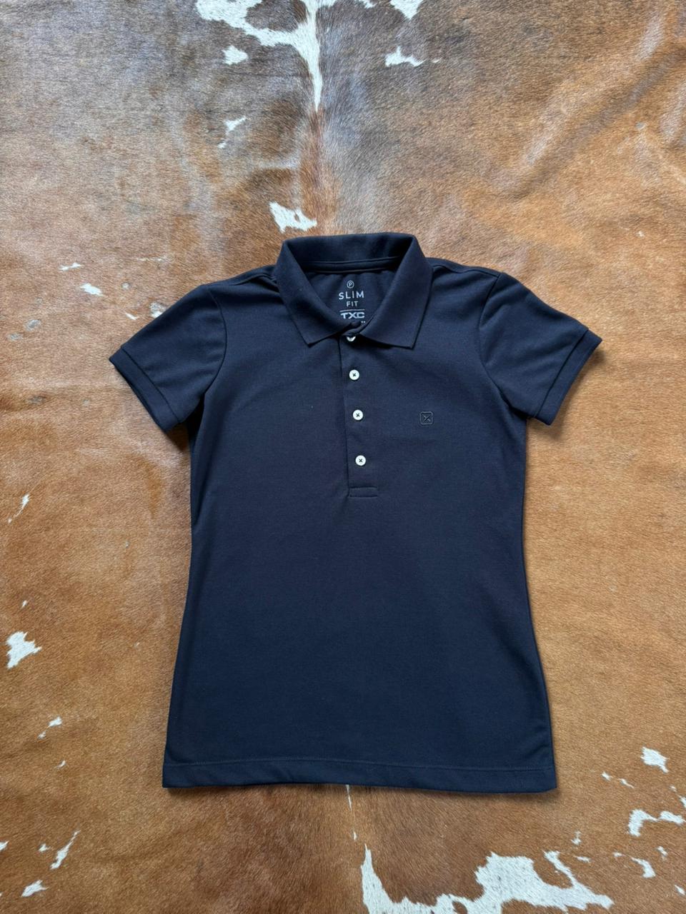 POLO SLIM PIQUET BORDADO 27305 - 0002-PRETO