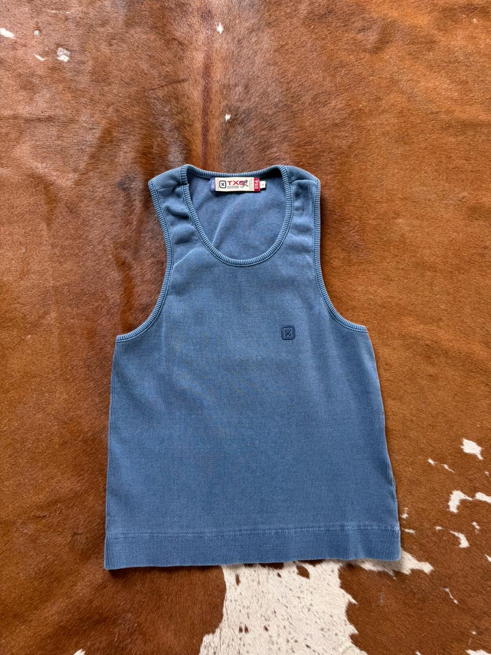 BLUSA REGATA CANELADA BORDADA 51031 - 0035-MARINHO