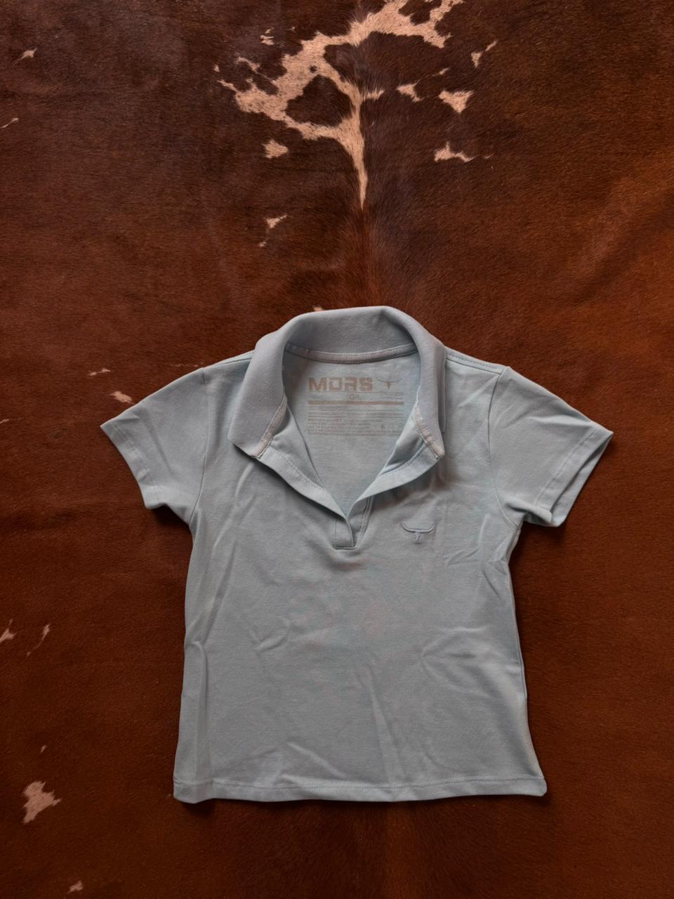 POLOT001 POLO FEMININA TEEN AZUL BEBE