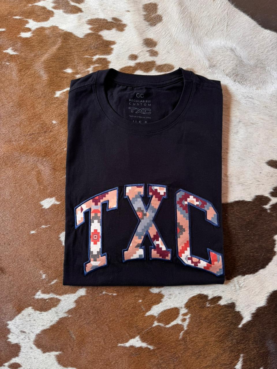 CAMISETA REGULAR MEIA MALHA PENTEADA ESTAMPADA 192343 - 0002-PRETO