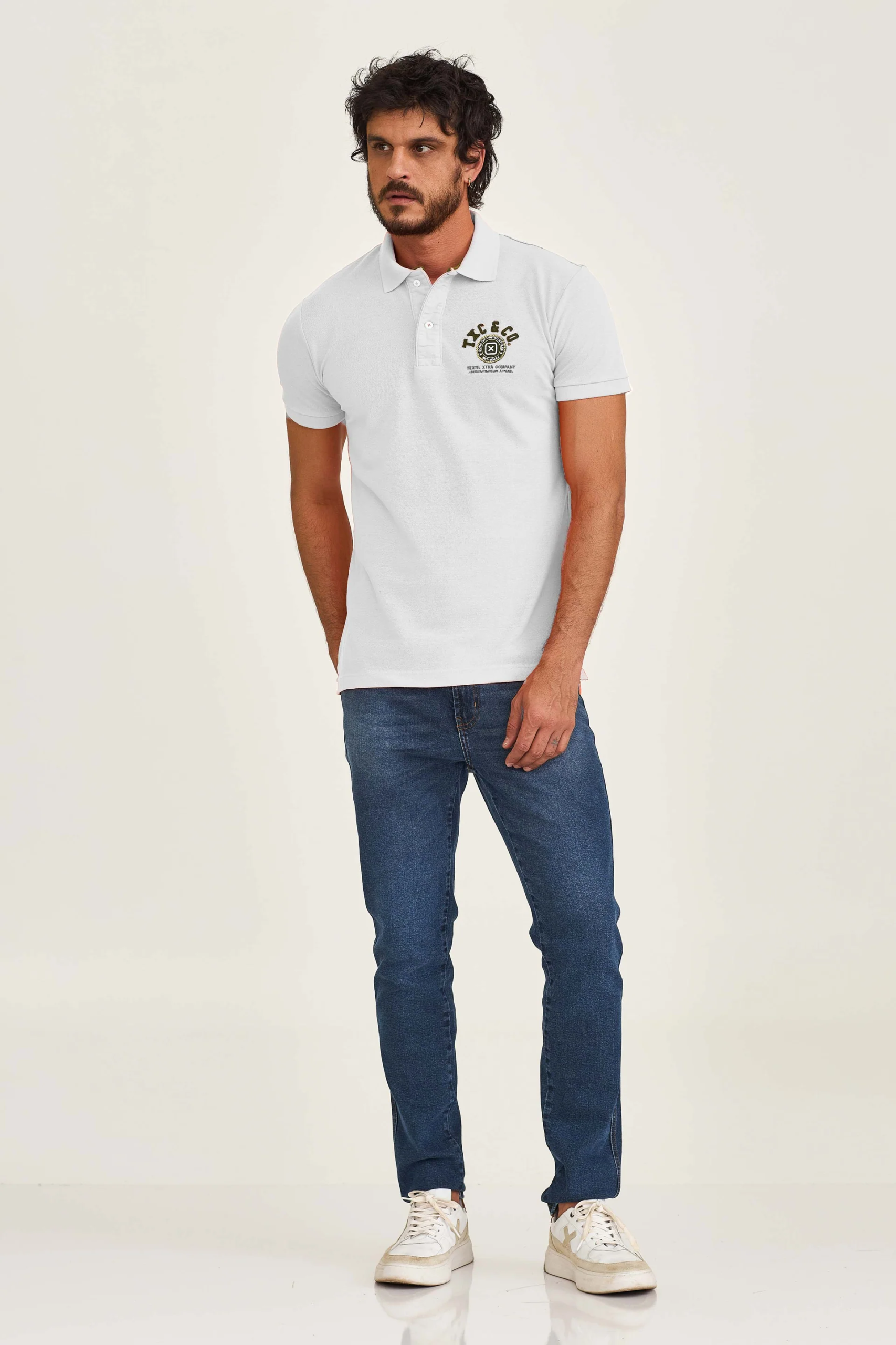 POLO CUSTOM REGULAR BORDADA 6850 - 0001-BRANCO