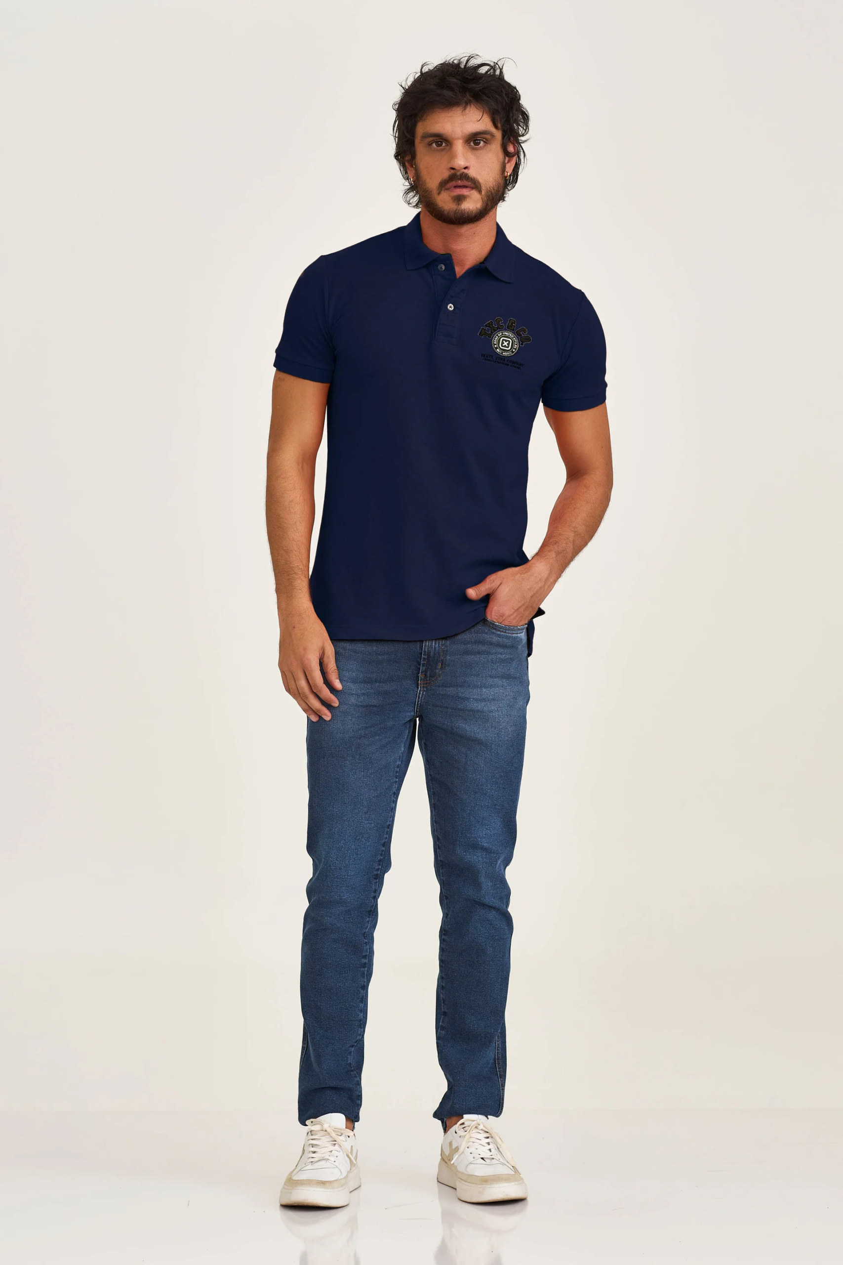 POLO CUSTOM REGULAR BORDADA 6850 - 0035-MARINHO