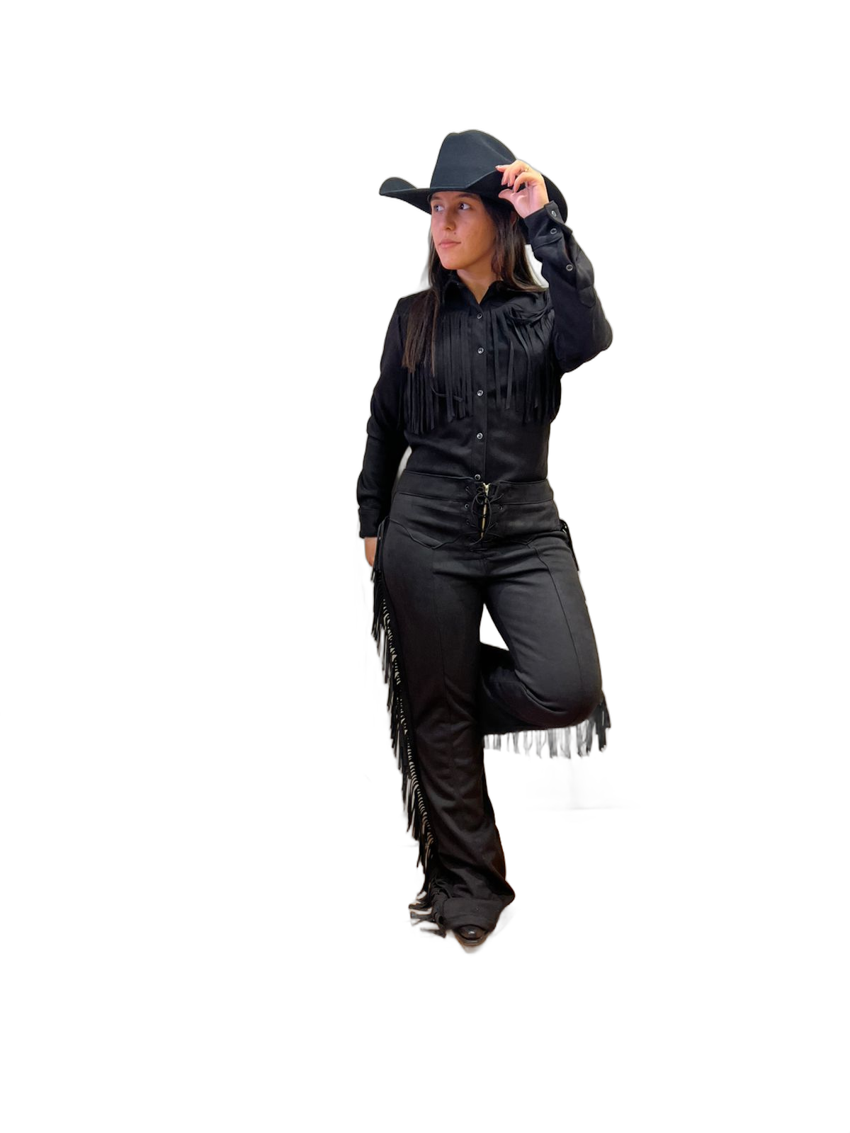 CML50 CAMISA FEMININA SUEDE FRANJAS