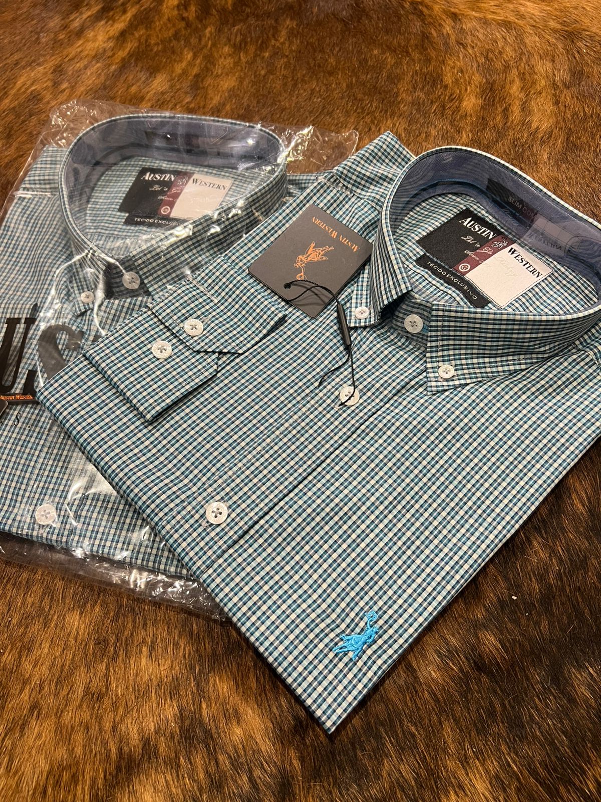 CAMISA M/L AUSTIN WESTERN V AZUL
